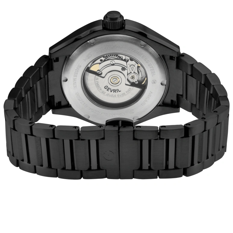 Gevril,Ascari 43mm,43mm,Stainless Steel,Black,Automatic,Day,Sapphire,48304B
