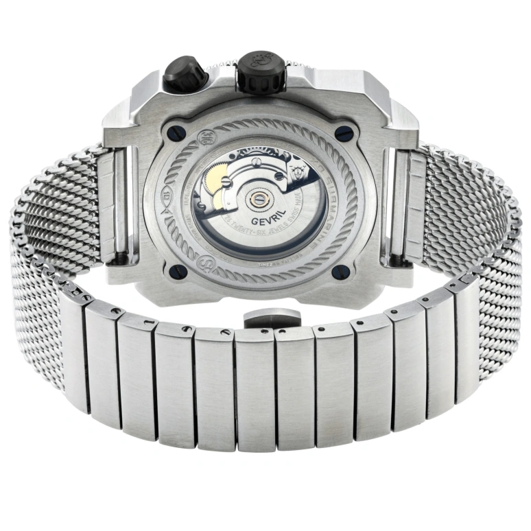 Gevril,XO Submarine 44mm,44mm,Stainless Steel,Black,Automatic,Day,Dule Time,4541B