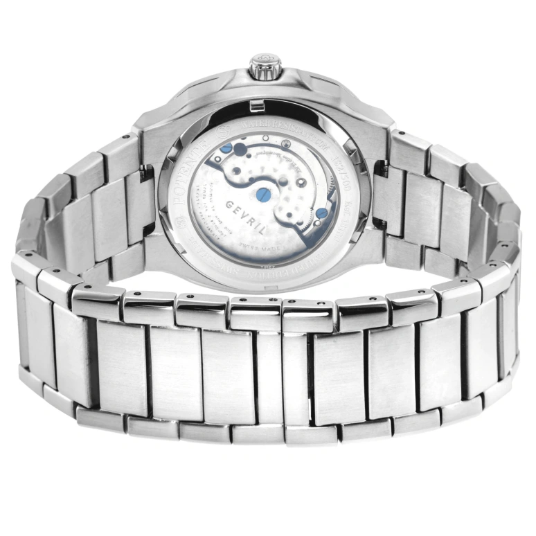 Gevril,Potente 40mm,40mm,Stainless Steel,Black,Automatic,Day,Sapphire,18100