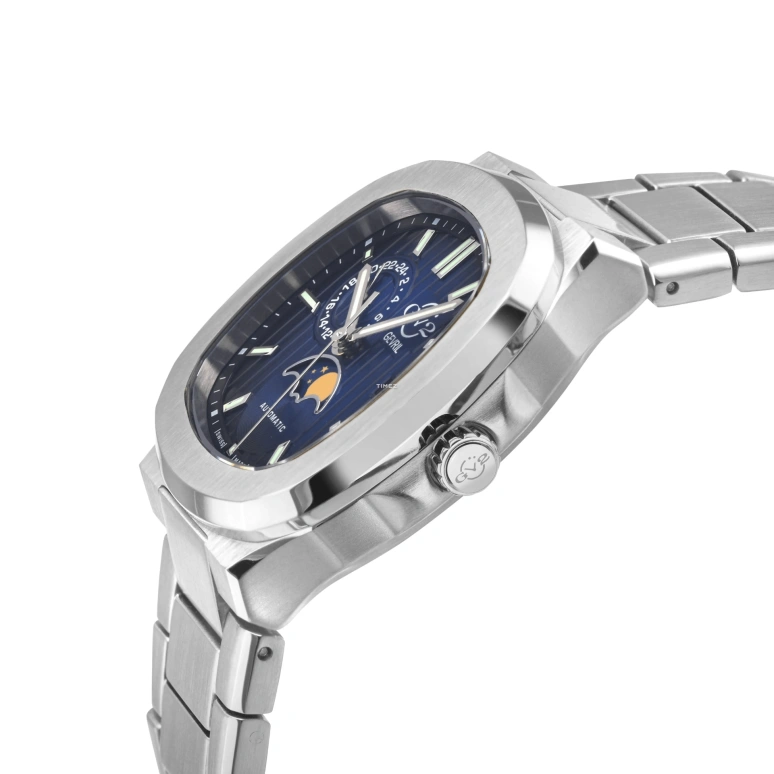 Gevril,Potente 40mm,40mm,Stainless Steel,Blue,Automatic,Moonphase,Day,18401B