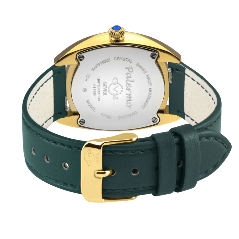 Gevril,Palermo 36mm,36mm,Stainless Steel,White,Quartz,Sapphire,Round,13105,13105-V5