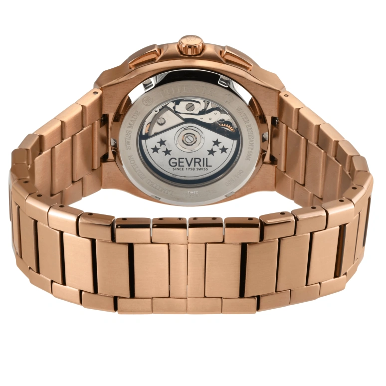 Gevril,Potente 40mm,40mm,Stainless Steel,Black,Automatic,Chronograph,Date,Day,18502B