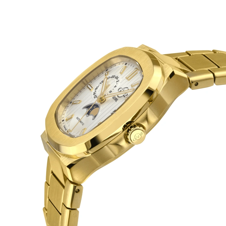 Gevril,Potente 40mm,40mm,Stainless Steel,White,Automatic,Moonphase,Day,18402B
