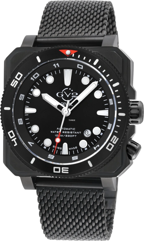 Gevril,XO Submarine 44mm,44mm,Stainless Steel,Black,Automatic,Day,Dule Time,4546B