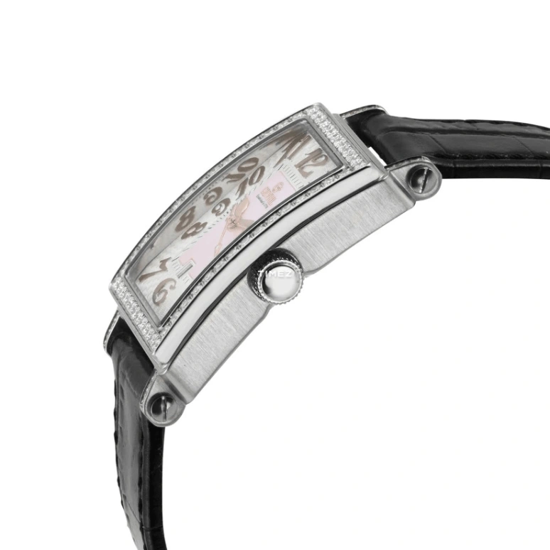 Gevril,Avenue of Americas 33x25mm,33x25mm,Stainless Steel,Pink,Quartz,Day,Sapphire,Crystal Glass,7248RL