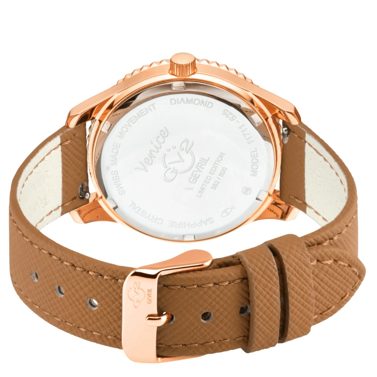 Gevril,Venice 39mm,39mm,Yellow Gold,White,Quartz,Sapphire,Round,11711,11711-929-V2