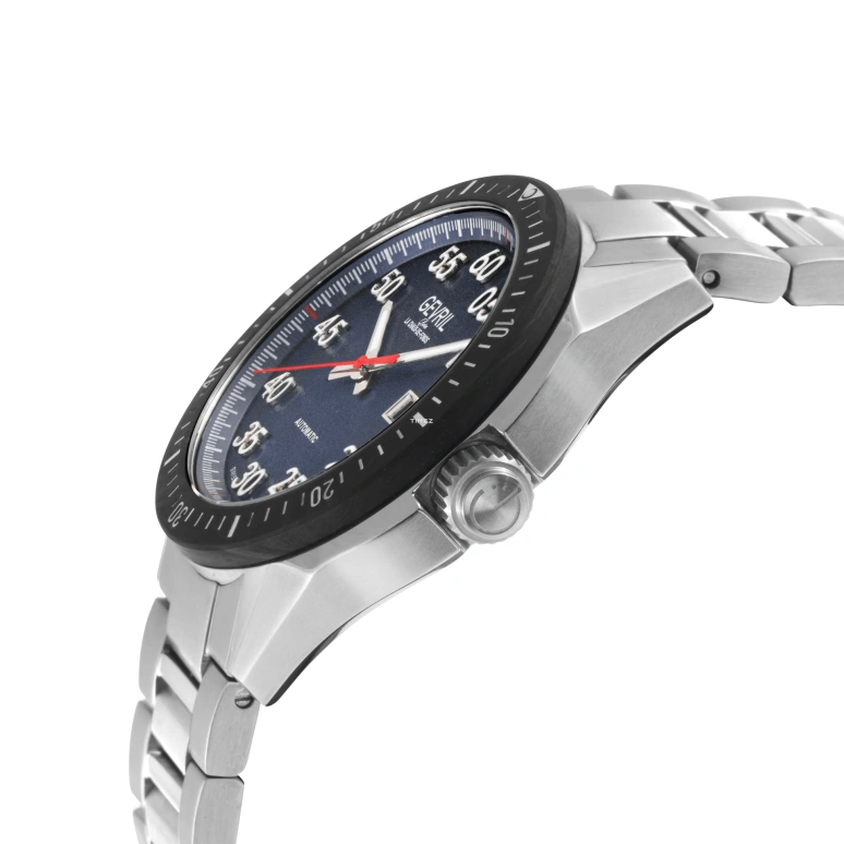 Gevril,Ascari 43mm,43mm,Stainless Steel,Blue,Automatic,Day,Sapphire,48301B