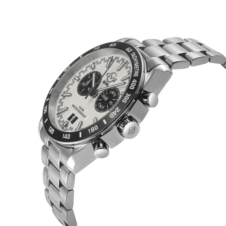 Gevril,Freccia 43mm,43mm,Stainless Steel,White,Quartz,Chronograph,Big Date,42904B