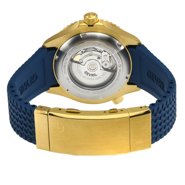 Gevril,Hudson Yards 43mm,43mm,Stainless Steel,Blue,Automatic,Day,38hours,48805R