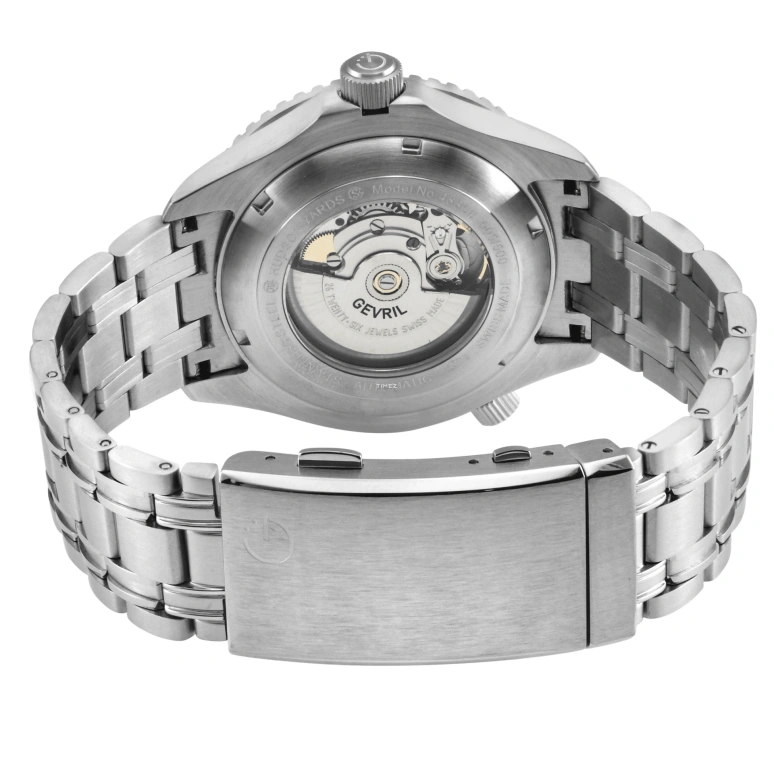 Gevril,Hudson Yards 43mm,43mm,Stainless Steel,Green,Automatic,Day,38hours,48806