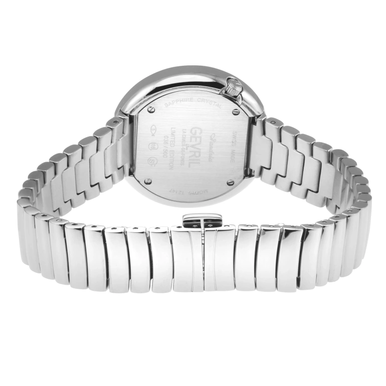 Gevril,Gandria 36mm,36mm,Stainless Steel,Black,Quartz,Sapphire,Round,12147B