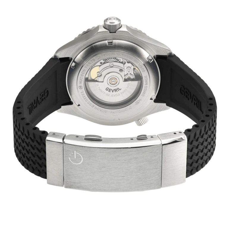 Gevril,Hudson Yards 43mm,43mm,Stainless Steel,Black,Automatic,Day,38hours,48800R