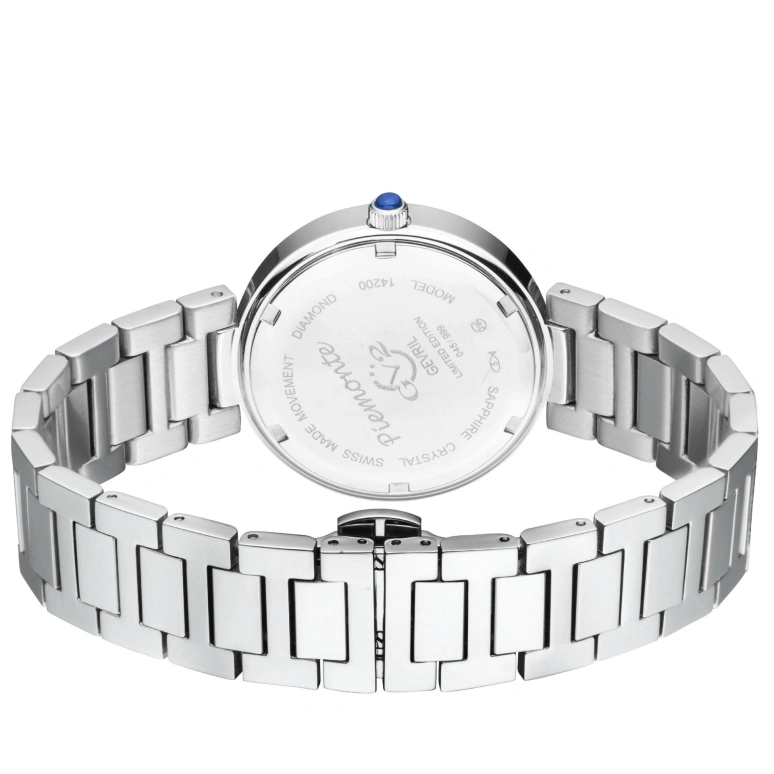 Gevril,Piemonte 36mm,36mm,Stainless Steel,White,Quartz,Sapphire,Round,14200B