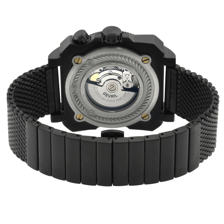 Gevril,XO Submarine 44mm,44mm,Stainless Steel,Black,Automatic,Day,Dule Time,4546B