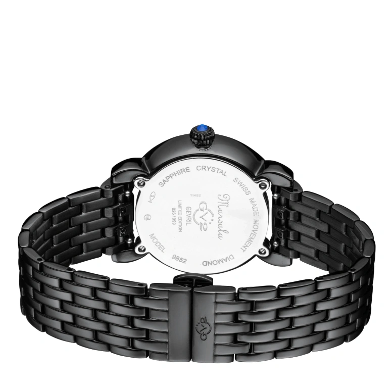 Gevril,Marsala 37mm,37mm,Stainless Steel,Black,Quartz,Sapphire,Crystal Glass,Round,9852B