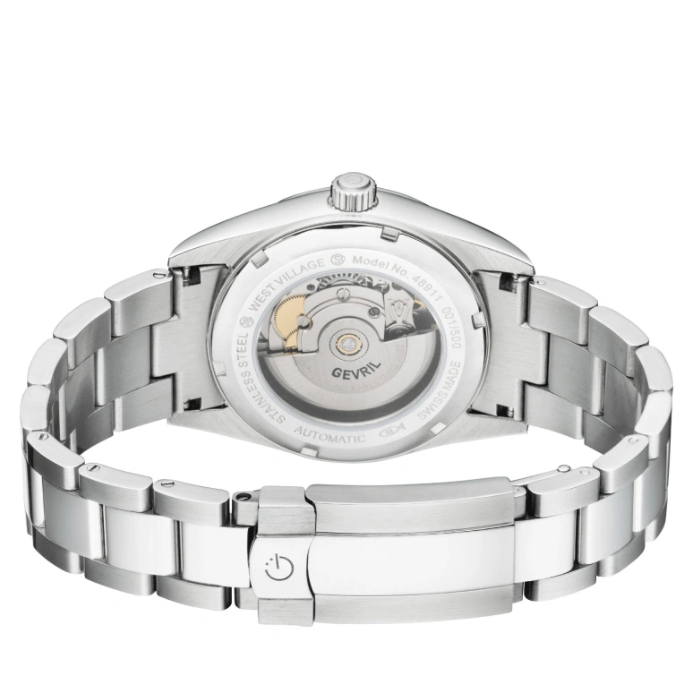 Gevril,West Village 40mm,40mm,Stainless Steel,Sky Blue,Automatic,Day,38hours,48911