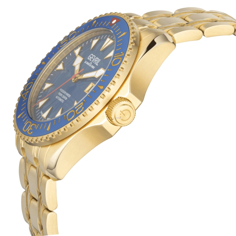 Gevril,Hudson Yards 43mm,43mm,Stainless Steel,Blue,Automatic,Day,38hours,48805