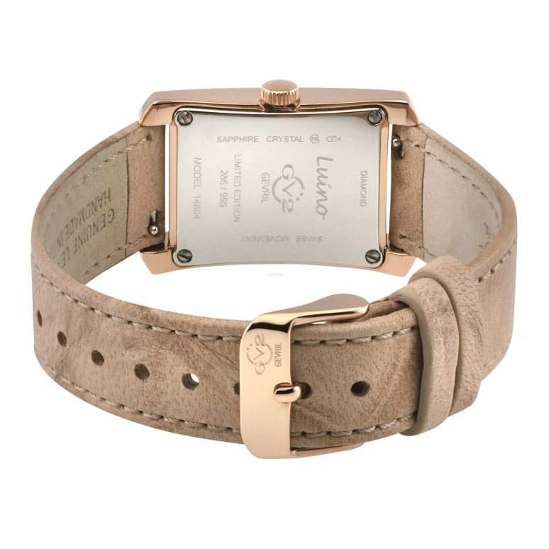 Gevril,Luino 29.50mm,29.50mm,Stainless Steel,White,Quartz,Sapphire,Rectangular,14604
