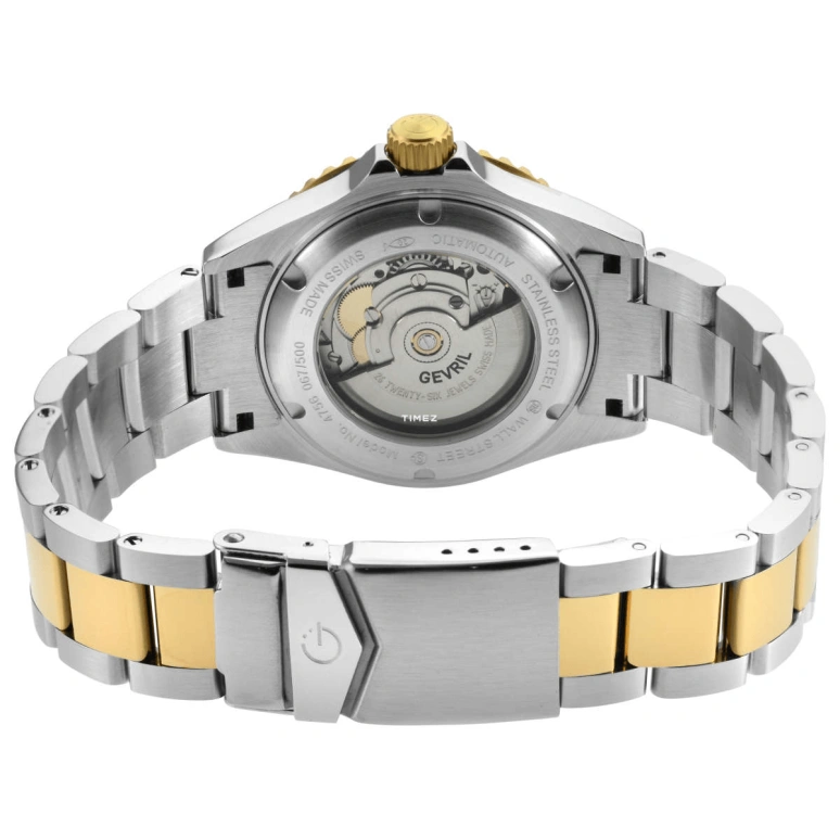 Gevril,Wall Street 39mm,39mm,Stainless Steel,Black,Automatic,Day,38hours,4755B