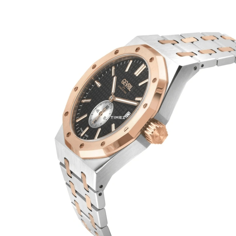 Gevril,Gotham 41mm,41mm,Stainless Steel,Black,Automatic,Day,38hours,49410B