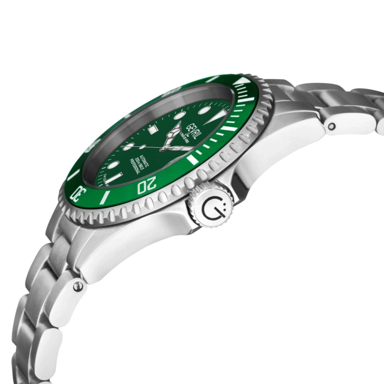 Gevril,Wall Street 43mm,43mm,Stainless Steel,Green,Automatic,Day,38hours,4859A
