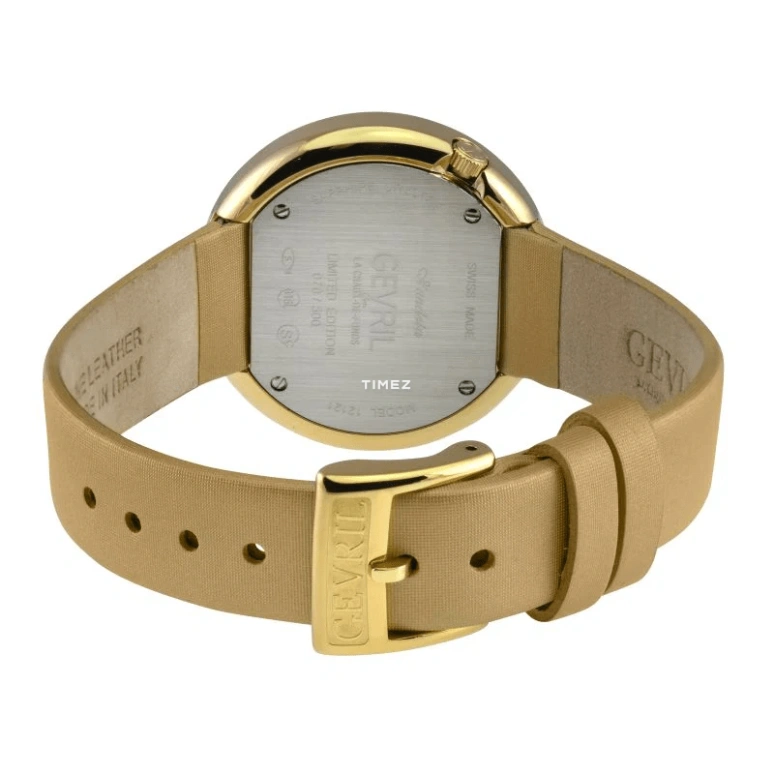 Gevril,Gandria 36mm,36mm,Stainless Steel,White,Quartz,Sapphire,Round,12121,12121-2