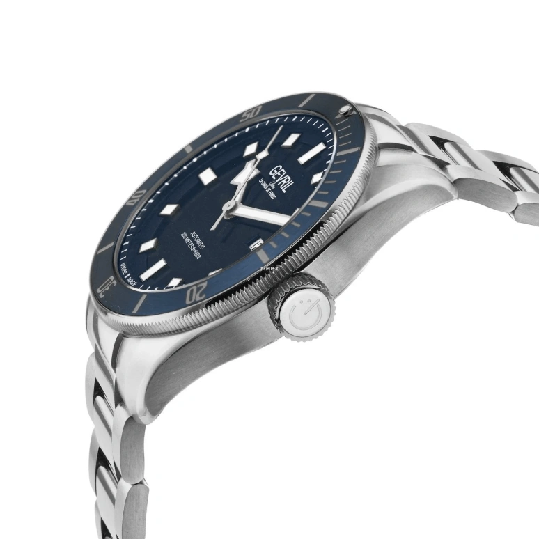 Gevril,Yorkville 43mm,43mm,Stainless Steel,Blue,Black,Automatic,Day,38hours,48601