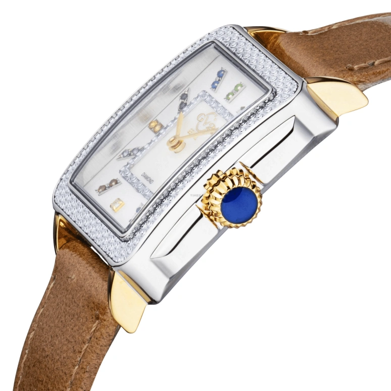 Gevril,Padova 28.50mm,28.50mm,Stainless Steel,White,Quartz,Sapphire,Rectangular,12334