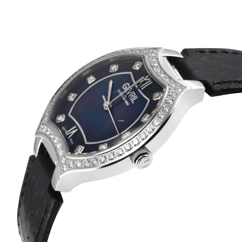 Gevril,Lugano 38mm,38mm,Stainless Steel,Black,Quartz,Sapphire,Tonneau,11247