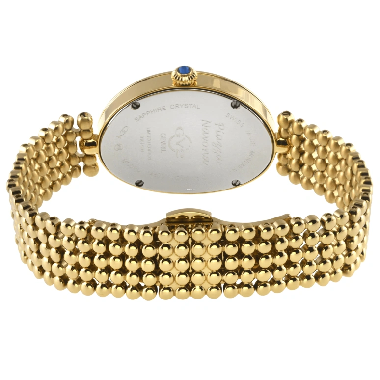 Gevril,Piazza Navona 29x38mm,29x38mm,Stainless Steel,Silver White,Quartz,Sapphire,Crystal Glass,Oval,14801B