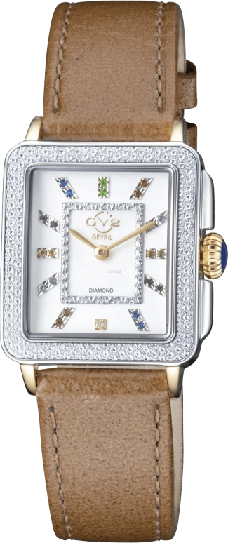 Gevril,Padova 28.50mm,28.50mm,Stainless Steel,White,Quartz,Sapphire,Rectangular,12334