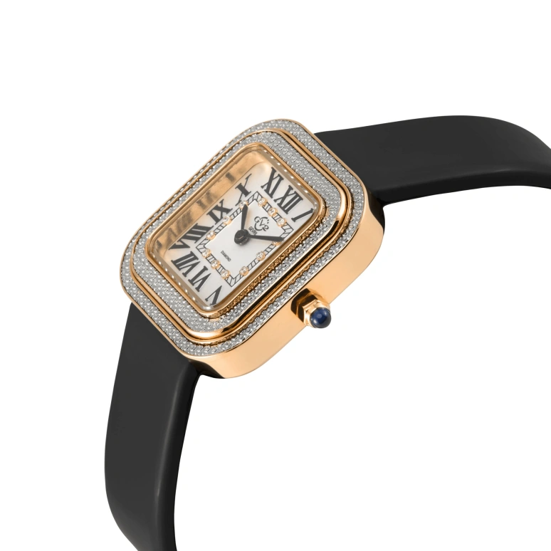 Gevril,Bellagio 30mm,30mm,Stainless Steel,Silver White,Silver,White,Quartz,Sapphire,Square,12131