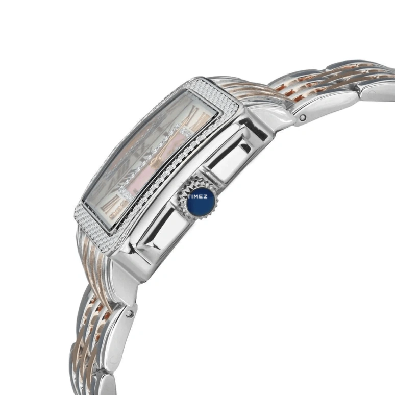Gevril,Padova 27.50mm,27.50mm,Stainless Steel,Dual,Pink,White,Quartz,Sapphire,Rectangular,12302B