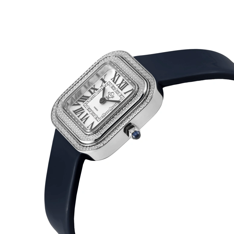 Gevril,Bellagio 30mm,30mm,Stainless Steel,Silver White,Silver,White,Quartz,Sapphire,Square,12130