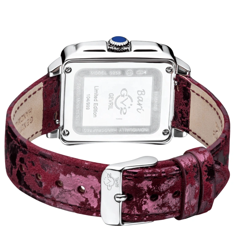 Gevril,Bari 37mm,37mm,Stainless Steel,Silver White,White,Quartz,Sapphire,Crystal Glass,Rectangular,9258