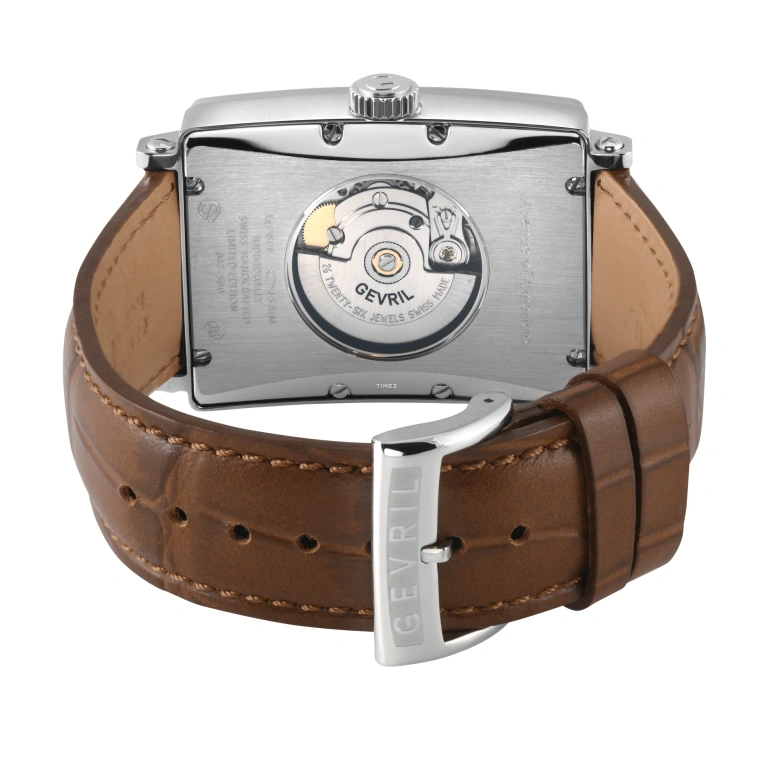 Gevril,Avenue of Americas 44mm,44mm,Stainless Steel,White,Automatic,Date,Day,15015