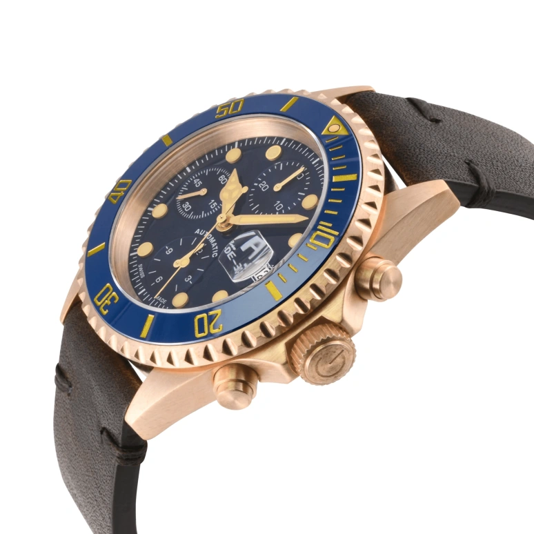 Gevril,Wall Street 44mm,44mm,Bronze,Blue,Automatic,Chronograph,Day,4160,4160-1