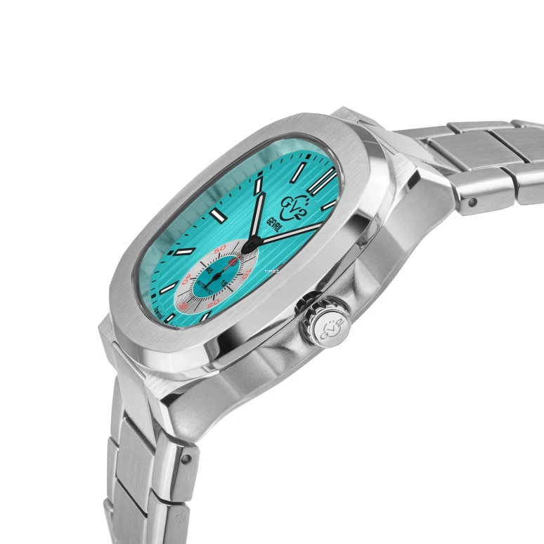 Gevril,Potente 40mm,40mm,Stainless Steel,Ice Blue,Automatic,Day,Sapphire,18304B