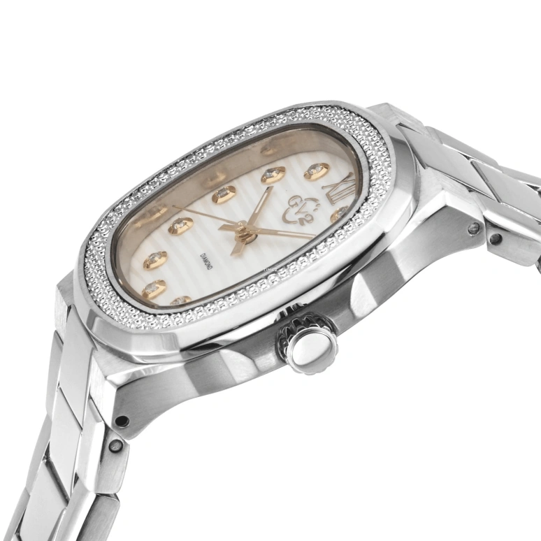 Gevril,Potente 33mm,33mm,Stainless Steel,White,Quartz,Sapphire,Cushion,18201B