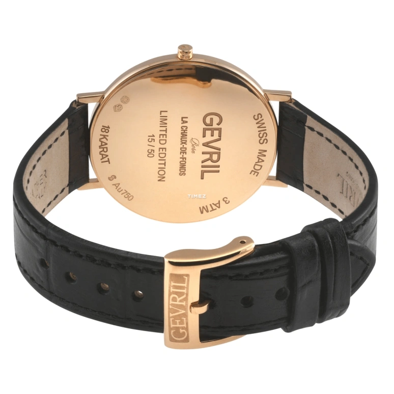 Gevril,Five Points 38mm,38mm,Rose Gold,White,Quartz,Sapphire,Round,GV350,GV350.14.22