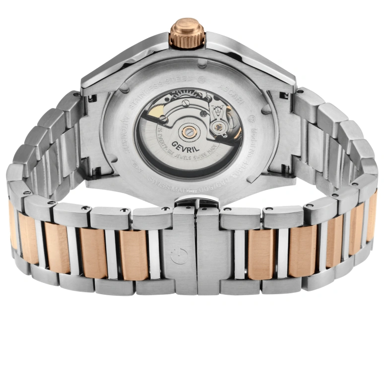 Gevril,Ascari 43mm,43mm,Stainless Steel,Black,Automatic,Day,Sapphire,48303BN