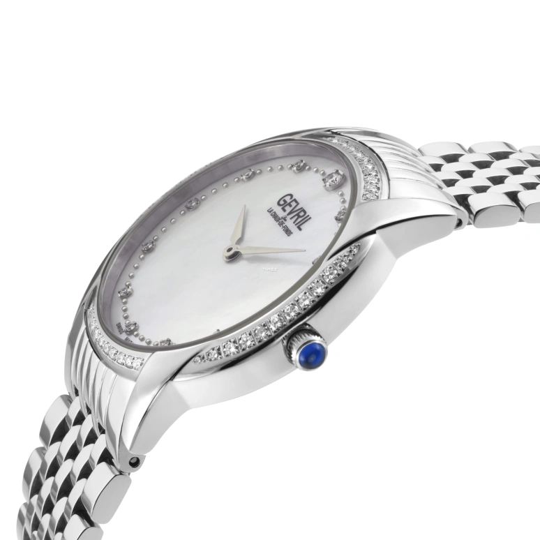 Gevril,Airolo 36mm,36mm,Stainless Steel,White,Quartz,Sapphire,Round,13241B