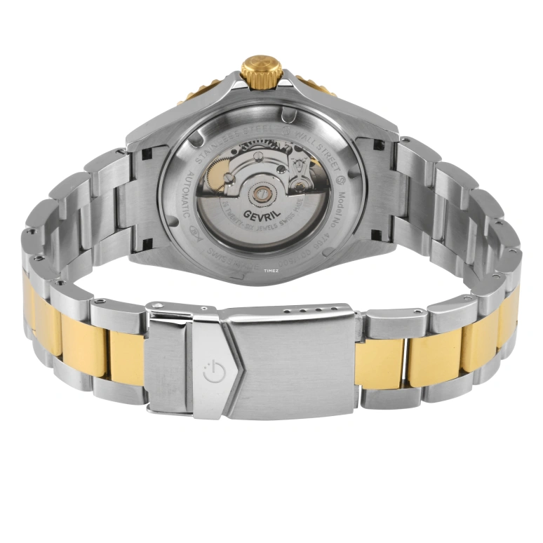 Gevril,Wall Street 39mm,39mm,Stainless Steel,Blue,Automatic,Day,38hours,4766B