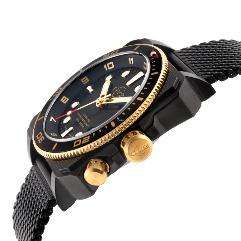Gevril,XO Submarine 44mm,44mm,Stainless Steel,Black,Automatic,Day,Dule Time,4544B