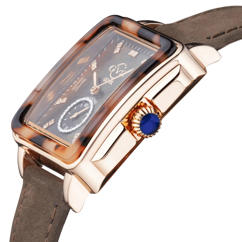 Gevril,Bari 37mm,37mm,Stainless Steel,Brown,Wine Red,Quartz,Sapphire,Crystal Glass,Rectangular,9249,9249.5