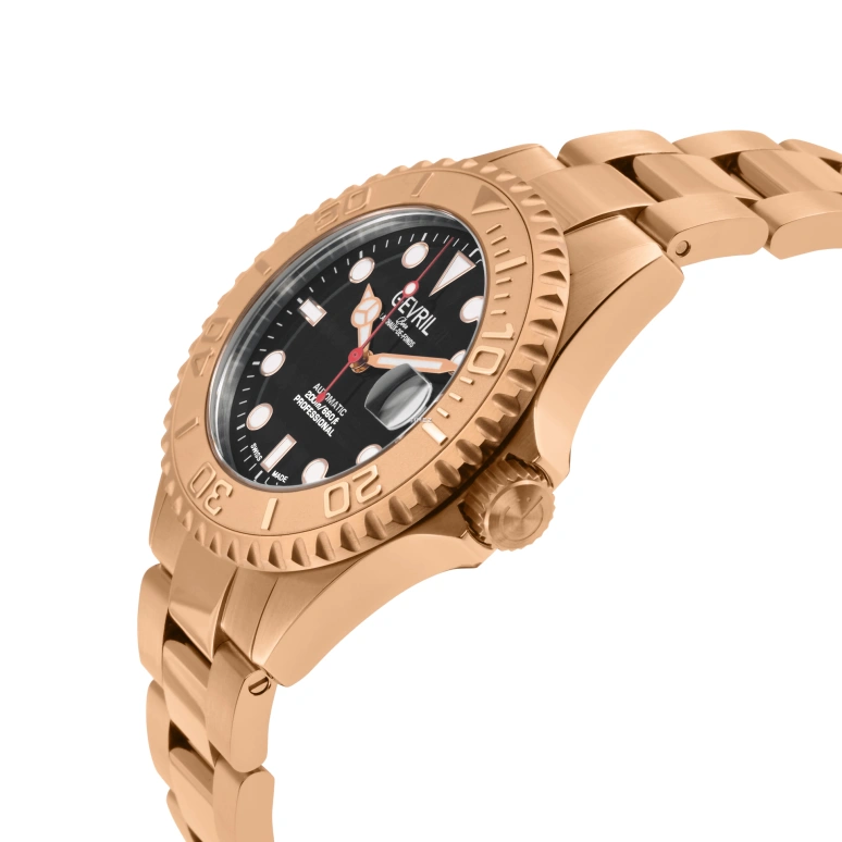 Gevril,Wall Street 39mm,39mm,Stainless Steel,Black,Automatic,Day,38hours,4757B