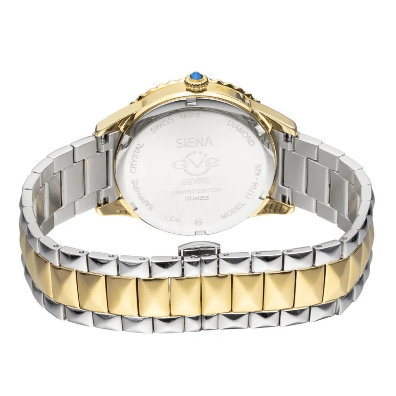Gevril,Siena 38mm,38mm,Yellow Gold,Silver,Quartz,Sapphire,Round,11704,11704-425