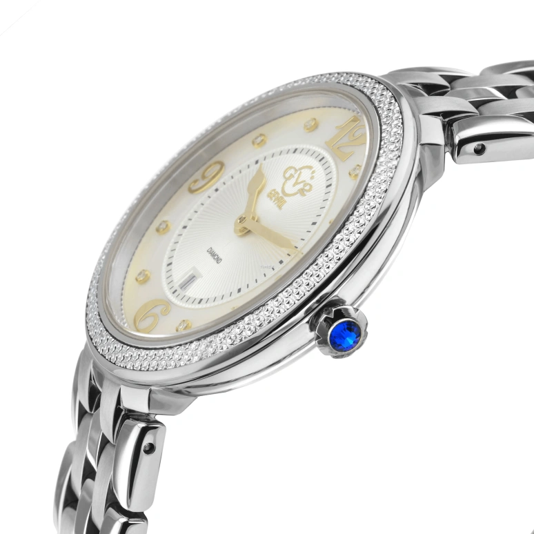 Gevril,Verona 37mm,37mm,Stainless Steel,White,Quartz,Day,Sapphire,12905B