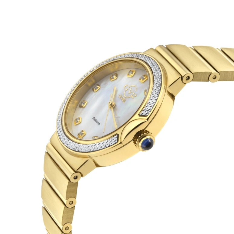 Gevril,Sorrento 33mm,33mm,Stainless Steel,White,Quartz,Sapphire,Round,12442B