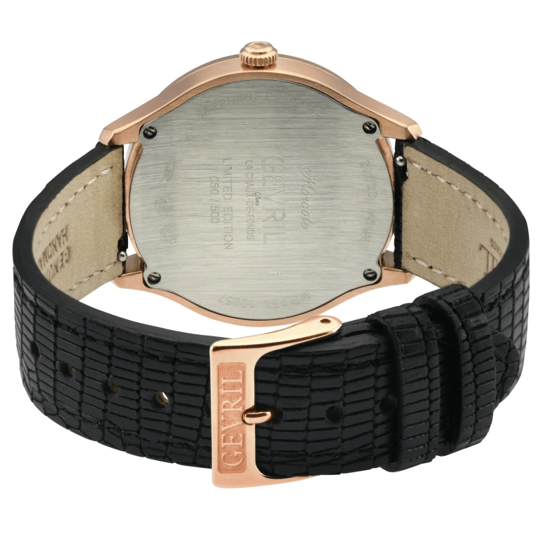 Gevril,Morcote 36mm,36mm,Stainless Steel,Black,Quartz,Sapphire,Cushion,10257